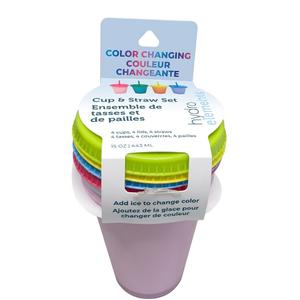 JCT Color changing , Cup and Straw  Set up CLR CHNG 15oz 4CT