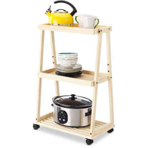 Whitmor Wood Household 3-Tier Cart