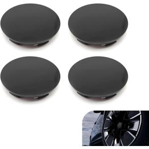 4 PCS Wheel Center Caps, Snap-in Wheel Rim Hub Caps, OD 60MM/2.36In ID 56MM/2.2In Modified Car Rim Cover Replacements, Universal Vehicle Center Cap Accessories (Black)