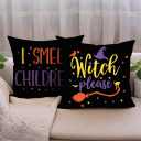 Halloween Decorative Pillow Covers Colorful Sanderson Sisters / Amuck / Hocus Pocus Pillowcases 18x18 Inch Happy Halloween Theme Home Decor Cushion Covers 4Pack for Sofa Couch Patio (Black, 1818)