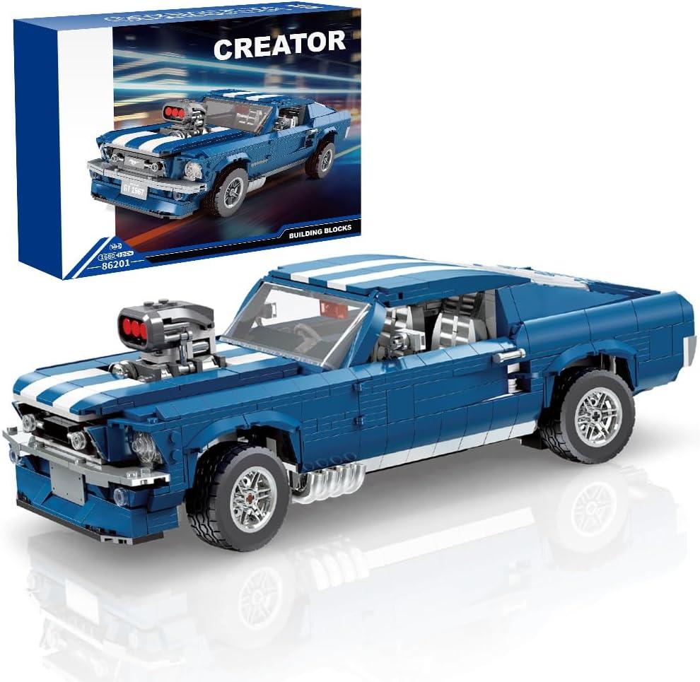 Sports GTRS Car Building Blocks Toys Boys or Adults Kits1:10 MOC Building Set Raceing Car Model,Cars for Boys Age 14Compatible with Lego(1680 Pcs) (Blue)