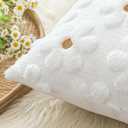 Artscope Spring Summer Pillow Covers 16x16 Set of 2 Decorative Yellow Flower Heart Daisy Throw Pillow Cases Soft Plush Faux Fur Couch Cushion Case for Holiday Farmhouse Sofa Bed Room Home Decor-White