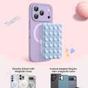 AmBand Magnetic Suction Phone Grippy for MagSafe Case, Silicone Cup Sticky Mount for iPhone 12 13 14 15 16 17 Pro Max/Pro/Air/Plus, Hands-Free Selfie/Video for TikTok Creator/Influencer, Light Blue