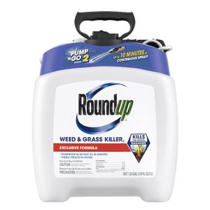Roundup Weed and Grass Killer with Pump 'N Go 2 Sprayer, Use in and Around Flower Beds, Trees & More, 1.33 gal.