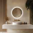 20" Round Backlit Bathroom Mirror with Lights, Circle LED Smart Mirror for Bathroom, Stepless Dimmable, 3-Color Dimming, Wall Mounted Vanity Mirror with Memory Function, IP54, Touch Button