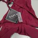 ZAFUL Women's Triangle Bikini Floral String Bikini Set Two Piece Swimsuit Bathing Suits (Large, 1-plum Pie)