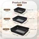 3 Pack Deep Baking Pan Set, 9/11/13 Inch Nonstick Roasting Pan, Rectangle Cake Pans, Heavy Duty Thickness Bakeware Roasting Tray, for Toaster Oven, Thanksgiving Christmas Roast Turkey(Black)