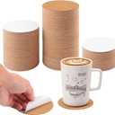 300 PCS 4 Inch Round Self-Adhesive Cork Sheets for Coasters, Cork Coaster Backing Pad for Home Tabletop Decoration