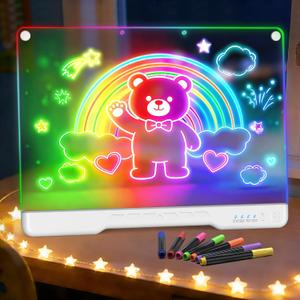LED Drawing Board for Kids, 17" Rechargeable Doodle Glow LED Note Board with Colors, TOP Kids Gifts Toy for Girls Ages 3, 4, 5, 6, 7, 8, 9, 10+ Years Old, 4-12th Ideal Birthday Present (2026 New)