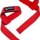 Weightlifting Straps - Premium Powerlifting Straps for Bodybuilding and Strength Training - Unisex - Enhance Your Workout Grip - Essential Gym Accessory (Red)