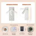 Bedside Ambient LED Reading Lamp - Wall/Headboard Mounted, Easy to Install, Black (White)