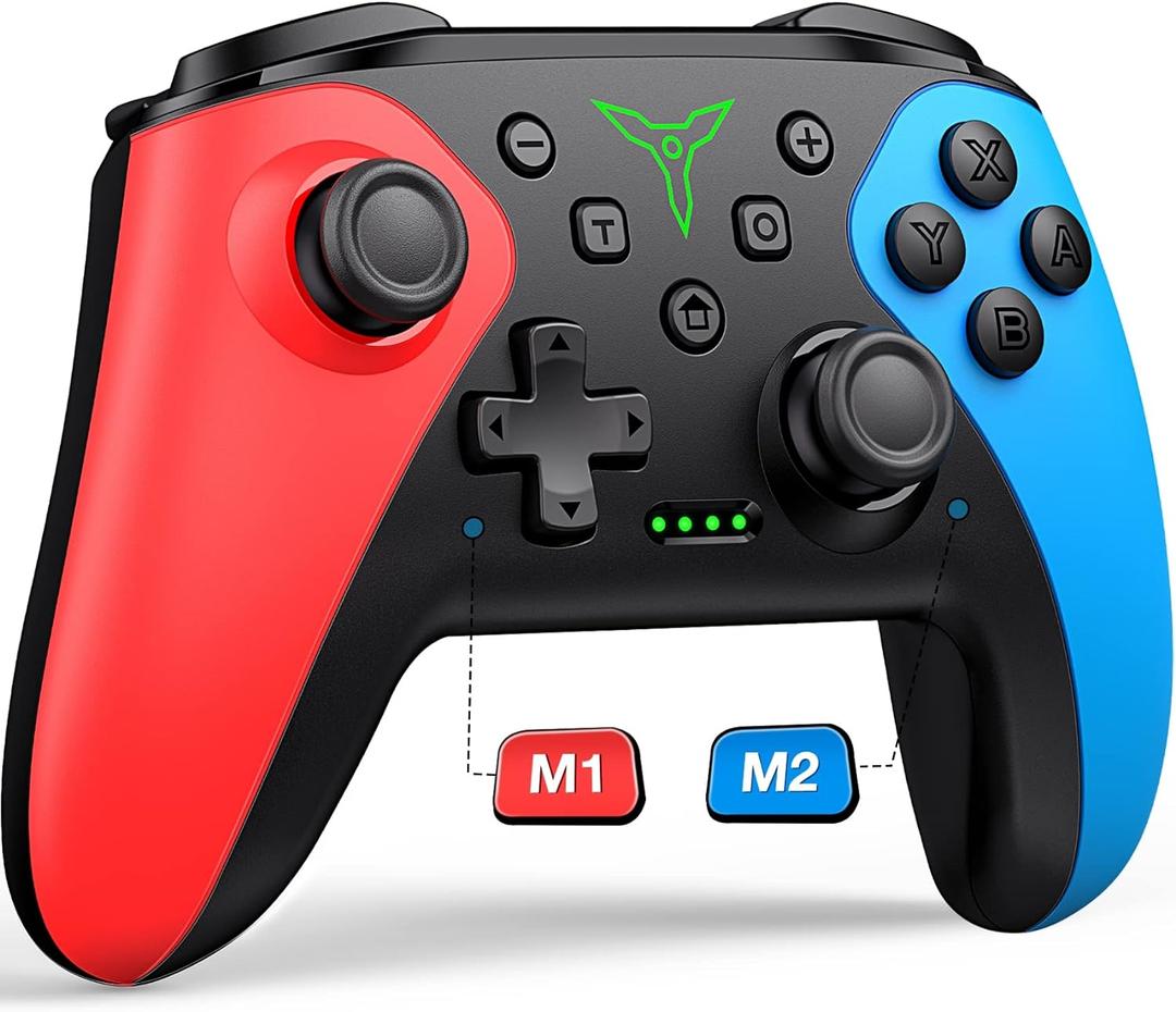 Wireless Switch Controller for Switch/Lite/OLED Controller, Switch Controller with a Mouse Touch Feeling on Back Buttons, Extra Switch Pro Controller with Wake-up,Programmable, Turbo Function