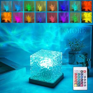 Northern Lights Projector, LED Ocean Wave Projector Light, 16 Colors Gradual Ocean Lamp, Aurora Glow Lamp Smart Touch with Remote Control and Cable