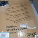 Gashell Wire Shelf Covers, Bamboo Wire Rack Covers for Pantry, Closet (4pcs, 24" W x 16" D)