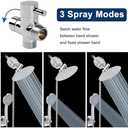 NearMoon Filtered Shower Head, High Pressure 8Round Rain Shower and 5 settings Handheld Shower Filter Combo with Self-adhesive Holder/1.5M Hose -1 Replaceable Filter Cartridge (Chrome Finish)