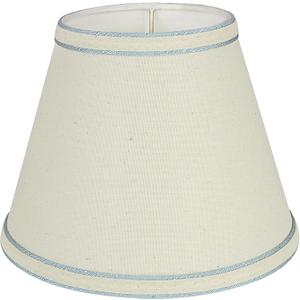 Aspen Creative 58909 Empire Uno Lamp Shade in Cream with Powder Blue, 5" Top x 9" Bottom x 7" Slant Height, Slip UNO 33mm