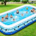 Inflatable Pool for Kids and Adults, 145" X 74" X 22" Large Inflatable Swimming Pool for Kids,Adult, Blow up PoolsDurable Thickened Inflatable Family Pools for for Kid, Outdoor, Garden, Backyard (blue)
