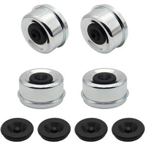 SUNCARACCL 2.75 inch Trailer Hub Bearing Dust Caps, 4PCS Trailer Axle Grease Cap with 4 Rubber Plugs Trailer Wheel Hub Bearing Grease Cover for 7000 to 8000 lb Dexter EZ Lube Trailer Boat Camper RV