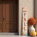 Fall Outdoor Decor Fall Porch Decor Wooden Decorations for Home Autumn Pumpkins Outside Thanksgiving Welcome Sign for Front Door 46.8 Inch