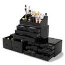 Readaeer Makeup Cosmetic Organizer Storage Drawers Display Boxes Case with 12 Drawers (Black) (9.4 x 5.4 x 15.9 inches)