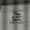 This Is Our Place We Make The Rules Hand Towels, Preppy Dish Towels, Girly Decor, Funky Decorative for Bathroom, 1624 Inches (White)