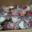 BLOSMON Wedding Flowers Centerpieces for Tables: 10 Pcs Burgundy & Dusty Rose & Creamy White Fake Roses Kissing Balls Decoration - Artificial Silk Floral Arrangements for Home Party DIY Decor