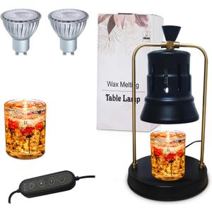 Candle Warmer lamp with Free Candle lamp Warmer Electric Candle with Timer and 2 Bulbs Dimmable Candle Warmer Lantern for Scented Wax Candle Warming lamp for Home Decor and Christmas Gift
