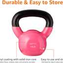 Kettlebell Weight for Strength Training, Workout, 15 Pounds, Textured Wide Handle, Pink