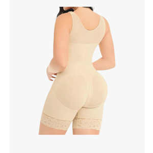  Shapewear for Women - Full Body Tummy Control Shaper with Butt Lifter, Zipper Crotch - Post Surgery Support (Beige, Large)