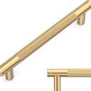 Amerdeco 10 Pack Champagne Bronze Cabinet Pulls 5 Inch (128mm) Hole Center Drawer Pulls Cabinet Hardware Kitchen Cabinet Handles for Bathroom ZH0031