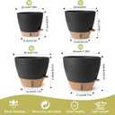 Plant Pots,12/10/9/8/ Inch Large Plastic Self Watering Flower Pots Indoor Outdoor with Drainage Holes, Deep Reservoir,Nursery Planting Pot for Indoor Out Door Plants Black