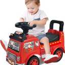 2025 Upgrade Toddler Ride On Toys with Under Seat Storage, Ride On Fire Truck with Music & Steering Wheel, Ride On Push Car for Toddlers 1-3 Years, Red