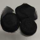 Vitalizart Black Chiffon Silk Ribbon 1" x 21 Yd Fringe Fabric Package (3 Rolls * 7 Yd) for Wedding Invitations Bridal Bouquets Decorations Gifts Wrapping & Bow Making