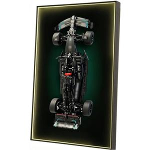LED Wall Display Frame for Lego Technic 42171 Mercedes-AMG W14 E, Vertical Acrylic Showcase with Hidden Hook Mount, Mirror Effect Back Panel & RGB Lighting (Model Not Included)