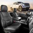 Coverland Custom Car Seat Covers Compatible with Tacoma, F150, F250, F350, Ram 1500, Silverado 1500 - Premium Fax Leather Non-Slip Waterproof Interior Front Seat-Black [Size A10]