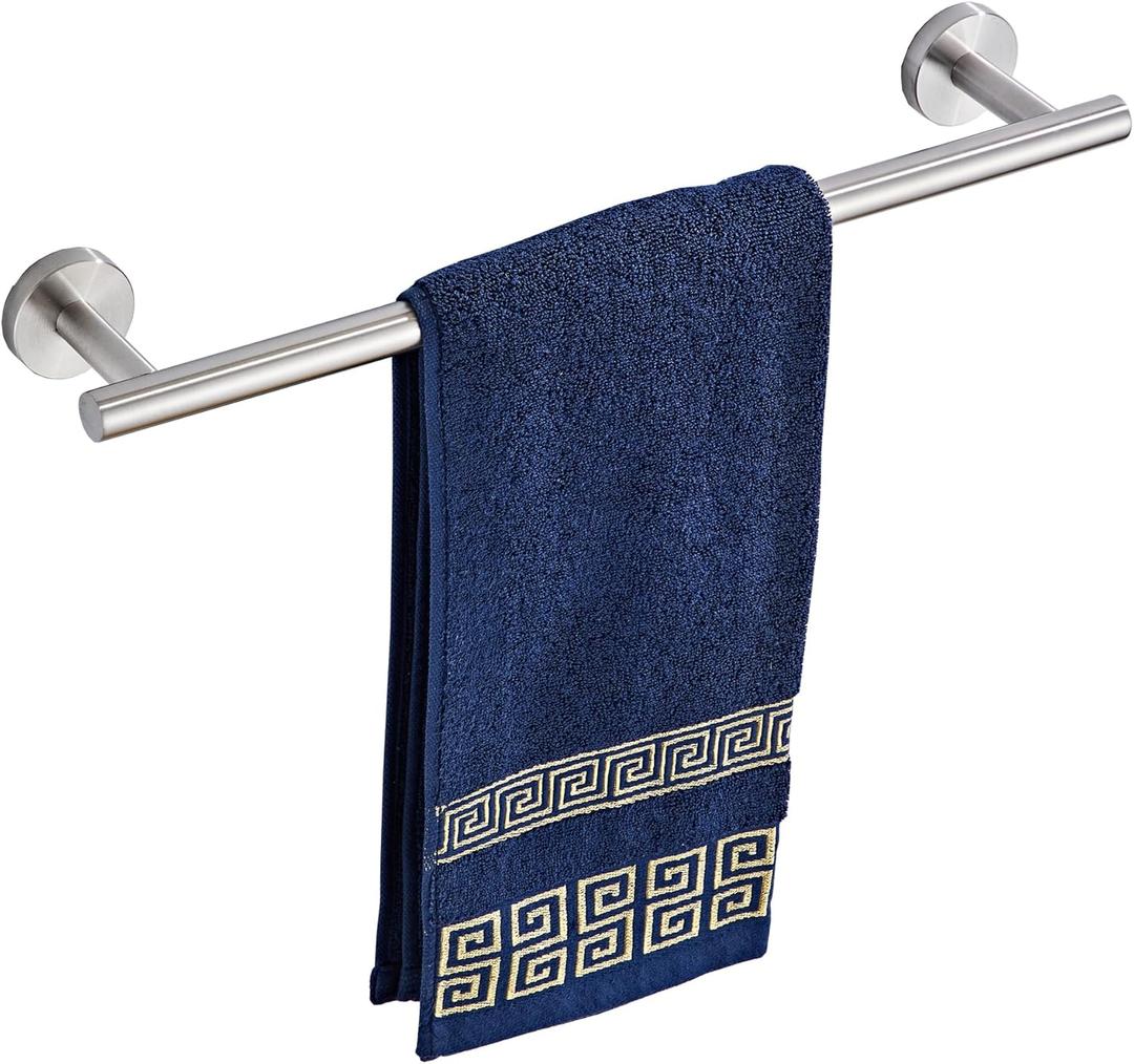 Bath Towel Bar, 16 Inch 304 Stainless Steel Thicken Towel Holder for Bathroom Wall, Towel Holder Brushed Nickel Finished Wall Mount (Total Length 18-Inch)