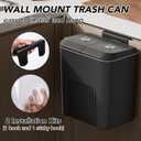 Hanging Trash Can with Lid, Black Bathroom Accessories Set Incluced 3.9 Gallon Small Kitchen Compost Bin, Soap Dispenser with Sponge Holder, Sponges and Trash Bags for Cupboard/Kitchen Bedroom