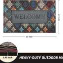 Large 36"x 24" Heavy Duty Welcome Mats Outdoor with Non-Slip Rubber Backing - Durable Outdoor Door Mat for Front Door Entrance, Garage, Patio & High Traffic Areas（Welcome Mat Style 1）