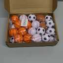 WELLVO Sports Party Favors 36 Pack 1.6 inch Sports Stress Relief toys Goodie Bags Stuffers Mini Foam fidget toys for Stress Anxiety Relief Classroom Prizes Kids Return Gifts Birthday Party Favors Toys