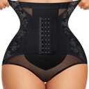 URSEXYLY Tummy Control Shapewear for Women Faja Body Shaper Breathable High Waisted Butt Lifting Panties (Black)