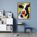 FANGKISSU 5D Diamond Paint Kits for Adults Beginners,Cow Portrait Diamond Art Kits, DIY Full Round Drill Paint with Diamonds Gem Art, Home Wall Decor 12 x 16 Inch, TYR2252