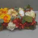 PureCosy Fall Centerpiece for Table, Handmade Realistic Silk Floral Arrangement with Peonies, Roses, Berries & Foam Pumpkins Thanksgiving Centerpiece and Autumn Harvest Table Decor for Dining Table