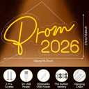 Rossesay Prom 2026 LED Neon Sign 20 x 10.6 Inch Graduation Party Decorations Congrats Graduate Lighted Wall Art Prom 2026 Congratulations Sign for Birthday Wedding Graduation Party Gift Wall Decor