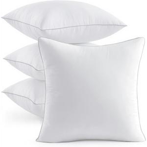 MIULEE 18x18 Pillow Inserts Pack of 4, Throw Pillow Inserts with 100% Cotton Cover, Square Decorative Pillow Inserts for Sofa Bed Couch Bench