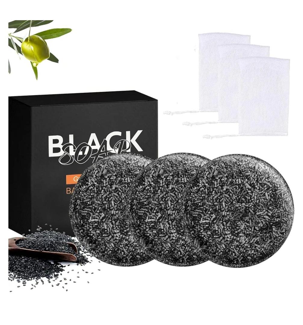 Gray Hair Reverse Bar, Black Soap For Hair Darkening, Herbal Mane Gray Reverse Bar for Men & Women, Deep Scalp Cleansing & Strengthening (3Pcs)
