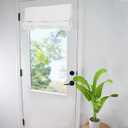 WdFour Small French Door Curtains with Silky Feel Easy Installed Tricia Door Panels,Front Door Sidelight Curtain Tie up Shade, Washable Curtain 25W x 40L Inch Bleach White, 1 Panel