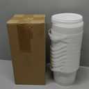 Gerrii 10 Pack White Plastic Bucket with Handle and Lid Food Storage Bucket Containers All Purpose Pail for Multipurpose Paint Water Art Crafts Projects Garage Organization (White,1.5 Quart)