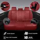 Car Seat Covers Full Set,Universal Fit for Cars,SUVs,Trucks,and Sedans with 5 Seats,Faux Leather Car Seat Cushion Compatible with Airbags,Waterproof Car Seat Protector,Wine Red