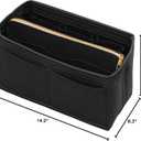 DailyPlus Purse Organizer Insert with Zipper & Key Chain Felt Bag Organizer for Tote Purse Handbag, Black, XLarge