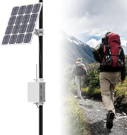 Solar Meshtastic Outdoor Node, Meshtastic Solar Node Repeater with Lora V3 Esp32 Motherboard, 915Mhz Mesh Lora Antenna, Sx1262 Bluetooth, Built-in 6000mAh Battery (Standard Version)